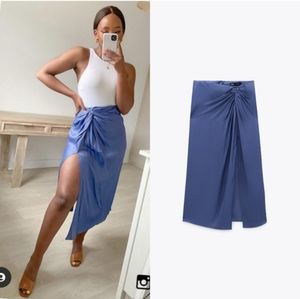 ZARA satin Green skirt